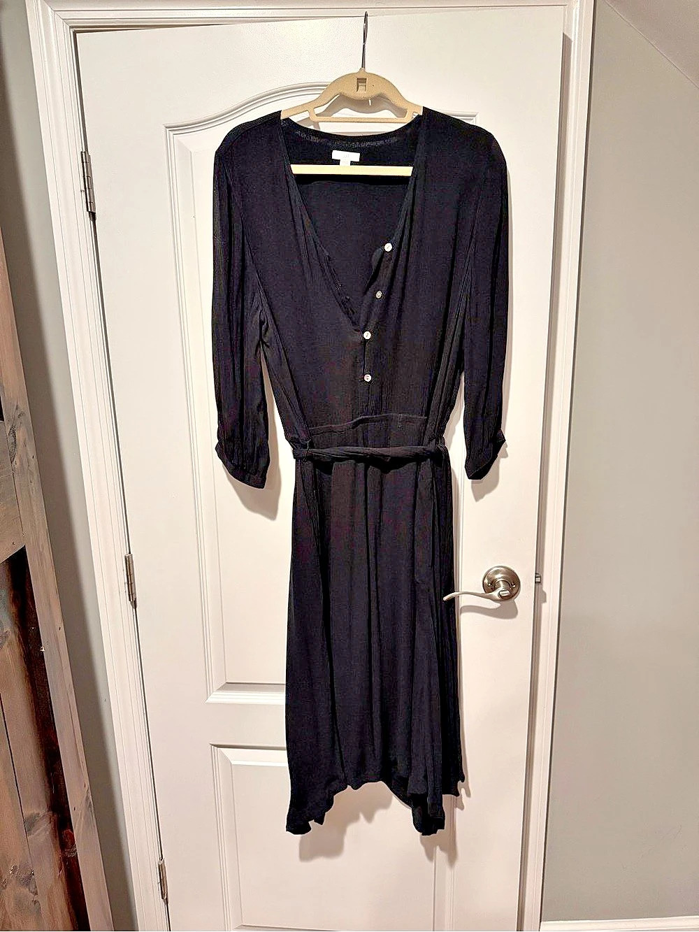 J.Jill Black Midi Dress. Size Large Petite